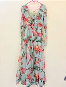 Floral Ethnic Gown With Dupatta