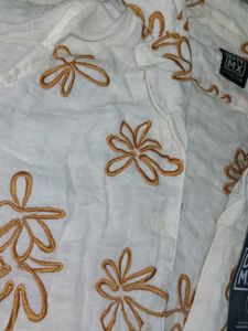 Men's White Floral Short Sleeve Shirt