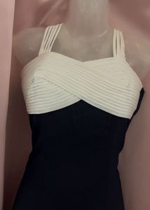 Elegant Navy &amp; White Dress