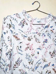 Floral Print Bell Sleeve Top