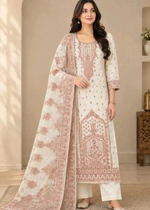elegant jaamdani cotton weaving suit