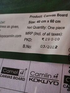 Canvas Board (Camel Brand) New