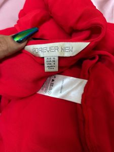 Chic Red Sleeveless wrap top