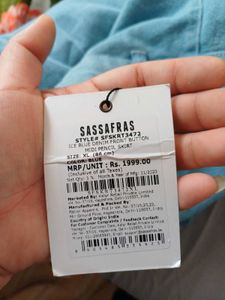 Sassafras Wash Denim Button-Front Midi Skirt