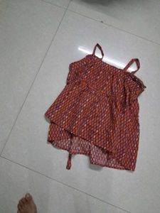 Boho Print Tie-Strap Top