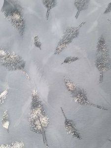Elegant light blue Saree with Silver Feather
