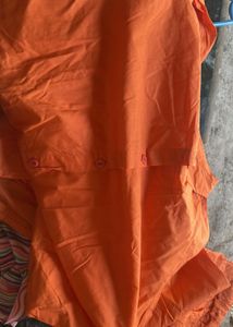 Vibrant Orange Button-Up Shirt