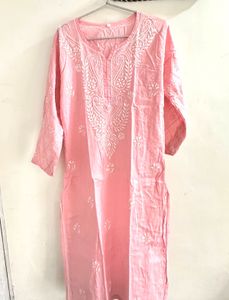 Beautiful Pink Chikankari Kurta