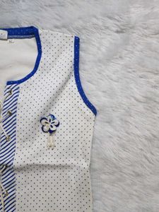 Cute Blue Polka Dot Skirt Set