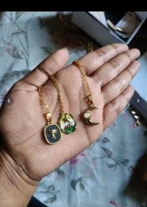 3pc Gold Tone Celestial Necklaces Set