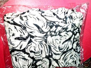 Black Flower Stole Dupatta Scarf