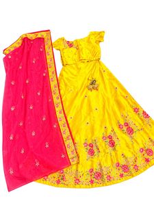Vibrant Yellow Embroidered Lehenga Choli Set