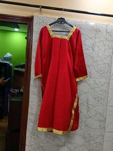Vibrant Red Kurta and Salwar with Dupatta Set