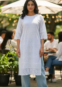 Elegant White Embroidered Dress