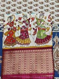 Beautifully Hand-Painted Saree