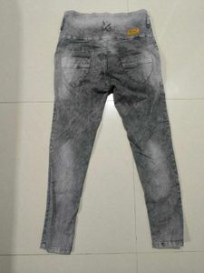 High-Waisted Acid Wash Skinny Jeans