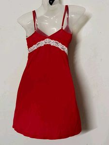 VICTORIA'S BRANDED Sexy Red Lace Trim Nightdress