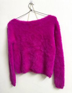 combo Fuzzy Knit Sweater - Statement Piece!