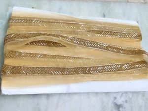 Golden Beaded Ethnic Dupatta Border