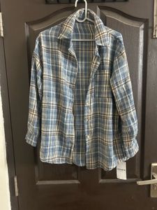 Blue Plaid Oversized Shirt