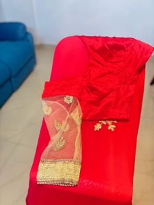 Vibrant Pink &amp; Coral Embroidered Saree