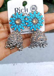 Earrings for women fashion jhumka oxidised Silver