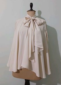 Elegant Sheer Blouse with Bow Detail