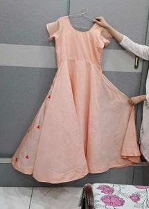 Elegant Pink Embroidered Gown