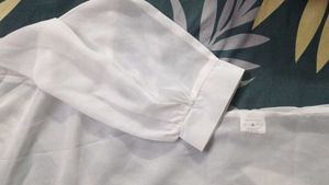 Sheer White Button-Up Blouse