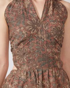 Floral Cut-Out Halterneck Dress