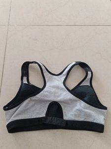 Jockey Sports Bra- Light Grey Melange &amp; Black