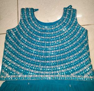 Stunning Teal Embroidered Lehenga Set