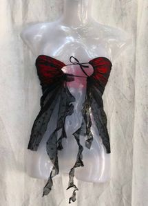 Gothic Red &amp; Black Corset Top