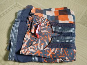 Blue With Orange Kurta