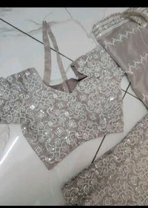 Elegant Silver Lehenga Choli Set