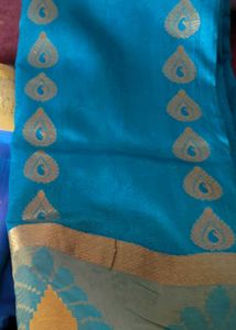 Beautiful Teal and Gold Saree