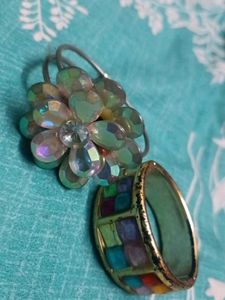 Boho Beaded Flower Ring