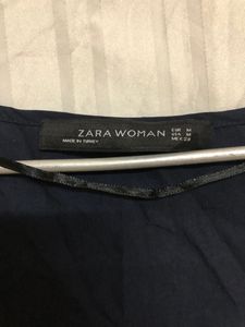Zara Woman Blue Sleeveless Top