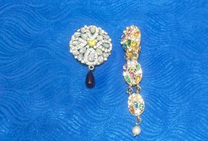 2 PairslAnklets Chain And Saree Brooch Pin  Set