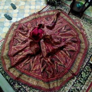 bridal heavy lehenga with full ghera