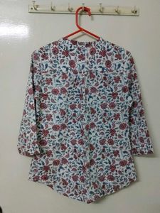 Floral Print Button-Up Blouse