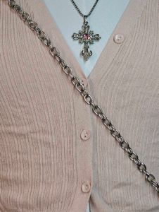Cute Pink Button-Up Cardigan