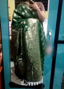 Emerald Green Banarasi Silk Saree