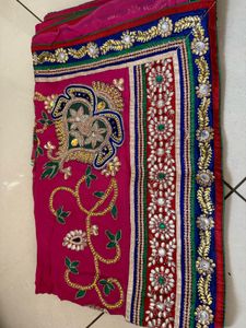 Embroidered Pink Saree