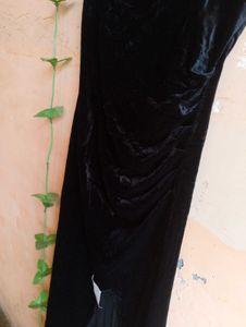 ❤️Size XS to L Elegant Black Velvet Midi Dress