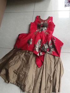 Designer Red & Gold Ethnic Gown