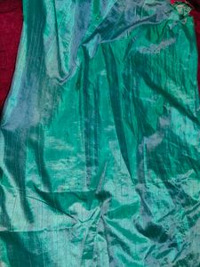 Beautiful Teal Saree with Red Border