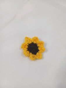 Handmade Crochet Sunflower Hair Clip