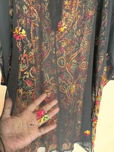Chikankari Embroidered Black Kurta XL