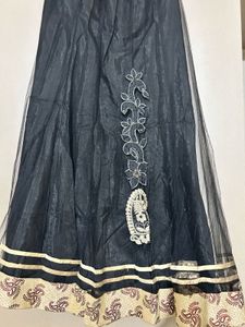 Elegant Black Netted Ethnic Skirt